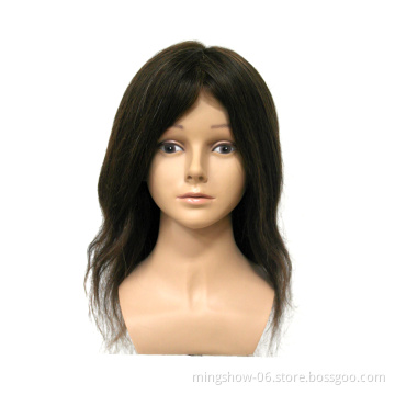 100% Really Human Hair Male Mannequin Head Barber Professional Practice Haircut Training Model
